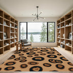 Brown Black Agate Round Overlay Rug