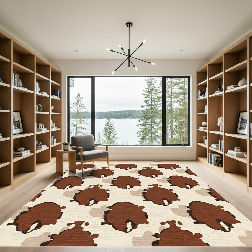 Brown Mottle Spotty Organic Rug