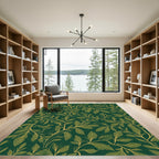 Emerald Green Branch Foliage Rug
