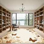 Monarch Butterflies and Autumn Leaves Border Rug