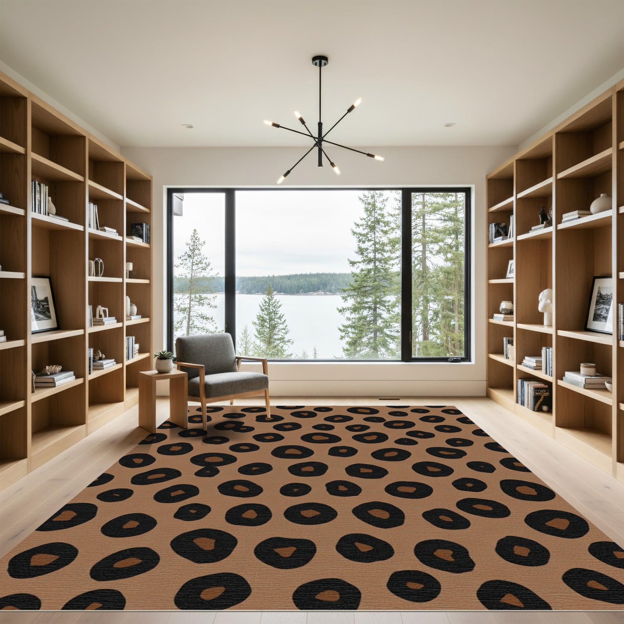 Brown Black Spotted Animal Skin Rug