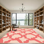 Coral Peach Organic Interlocking Shapes Rug