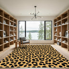 Bold Orange Black Animal Print Rug