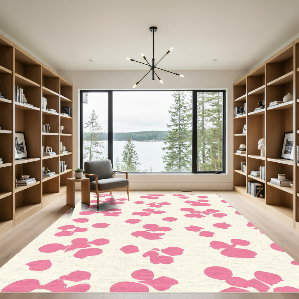 Pink Floral Scatter Rug