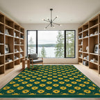 Golden Alarm Clock Repeat Emerald Rug