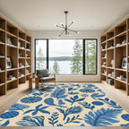 Classic Blue Botanical Garden Rug