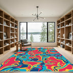 Groovy Swirl Floral Abstract Rug