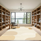 Abstract Ochre Organic Shapes Rug