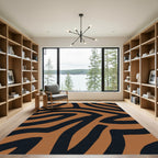 Amber And Black Wild Animal Stripe Rug