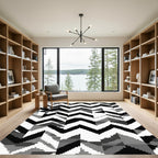 Monochromatic Chevron Patchwork Rug
