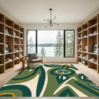 Green Organic Abstract Swirl Rug
