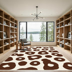 Brown Cream Abstract Spots Rug
