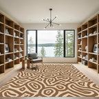 Earthy Abstract Organic Maze Rug