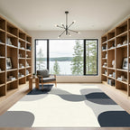 Modern Gray Abstract Stripe Wave Rug