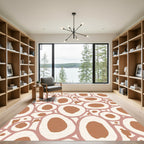 Terracotta Abstract Organic Circles Rug
