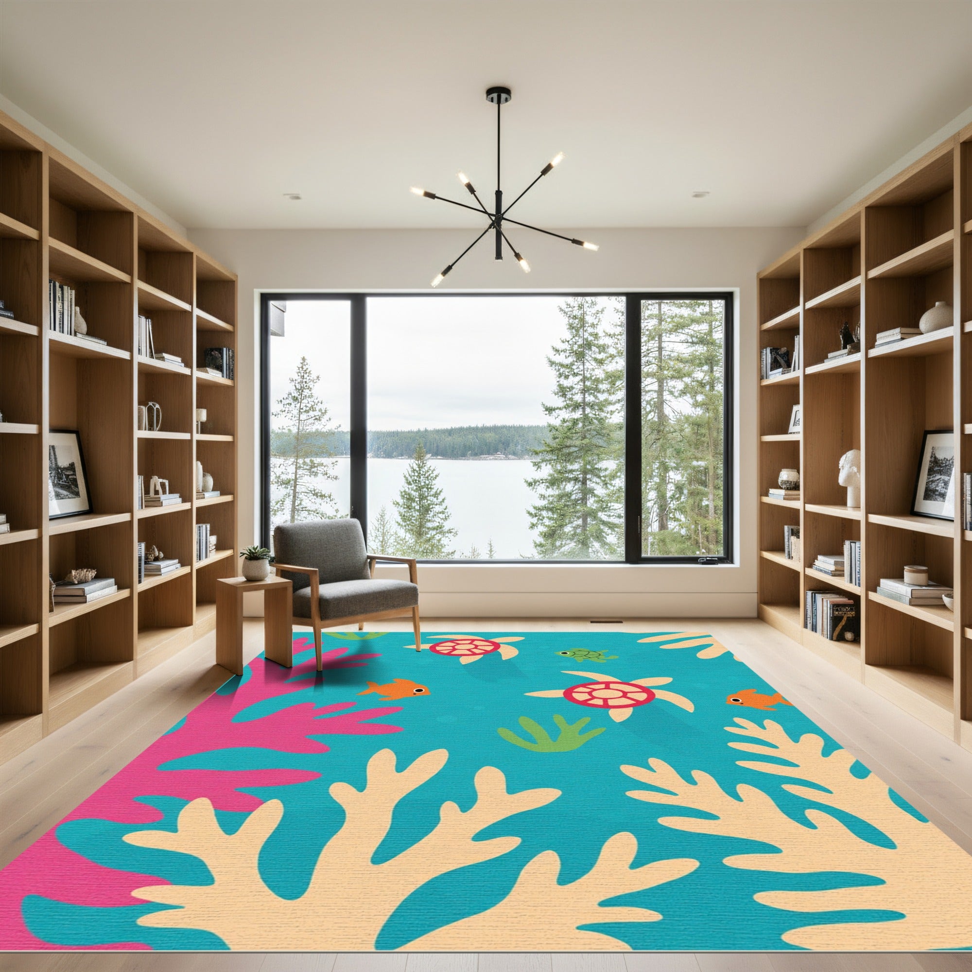 Coral Reef Turtle Fish Medley Rug