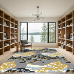 Abstract Landscape Gold Navy Rug