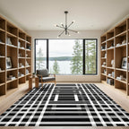 Monochromatic Overlapping Checkerboard Grid Rug
