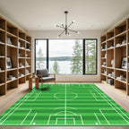Green Field Stripes Soccer Goal Rug