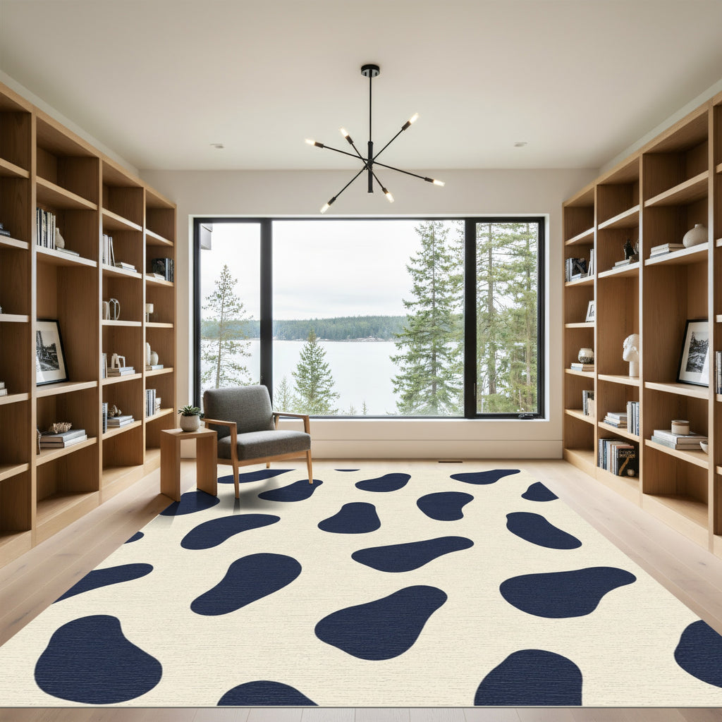 Deep Blue Organic Spot Rag Rug