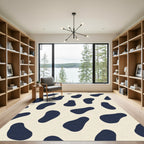 Deep Blue Organic Spot Rag Rug