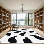 Black White Cow Spots Rug