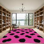 Hot Pink Black Duo Dot Rug