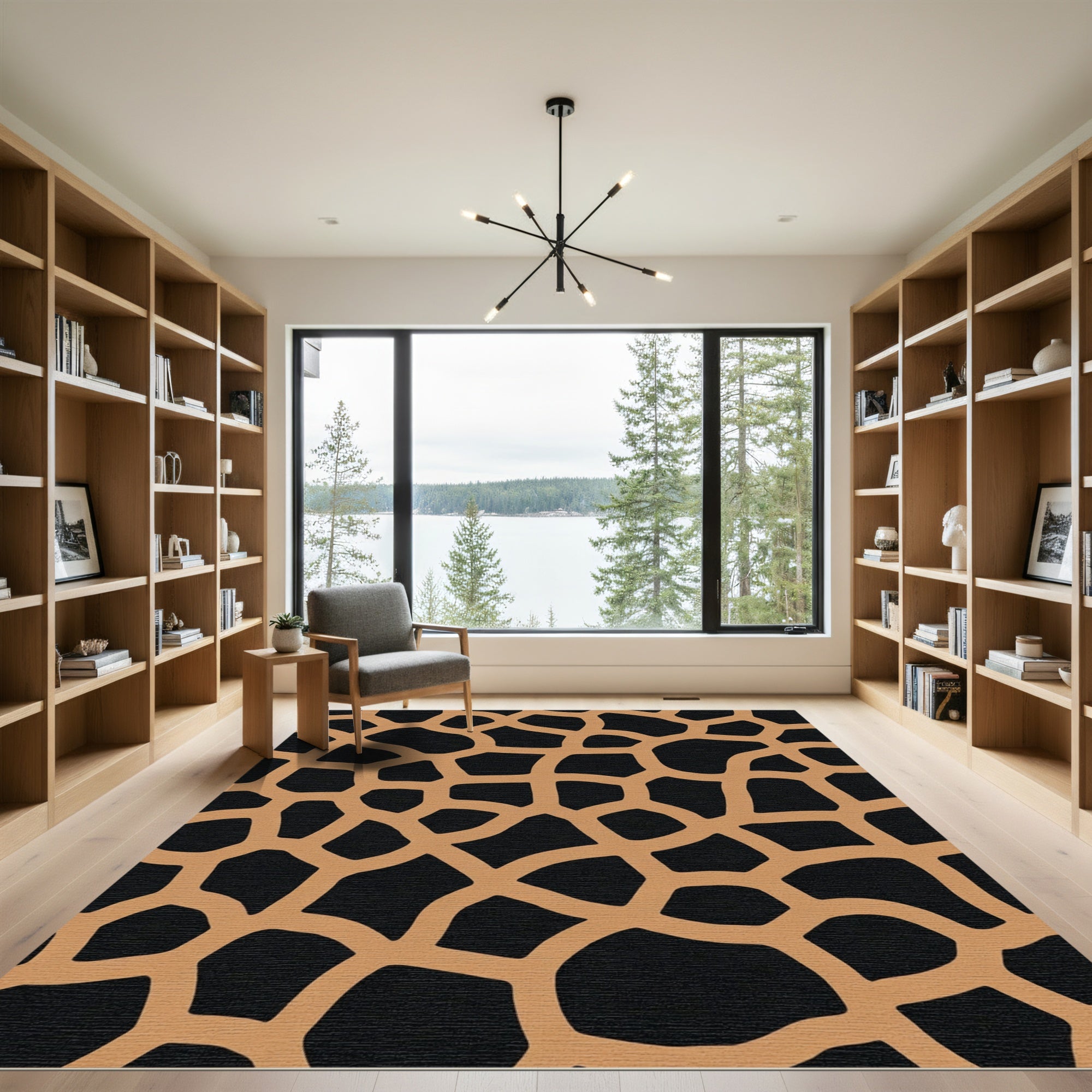 Brown Ochre Giraffe Spots Rug