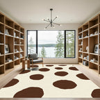 Brown Creamy Spots Polka Dot Rug