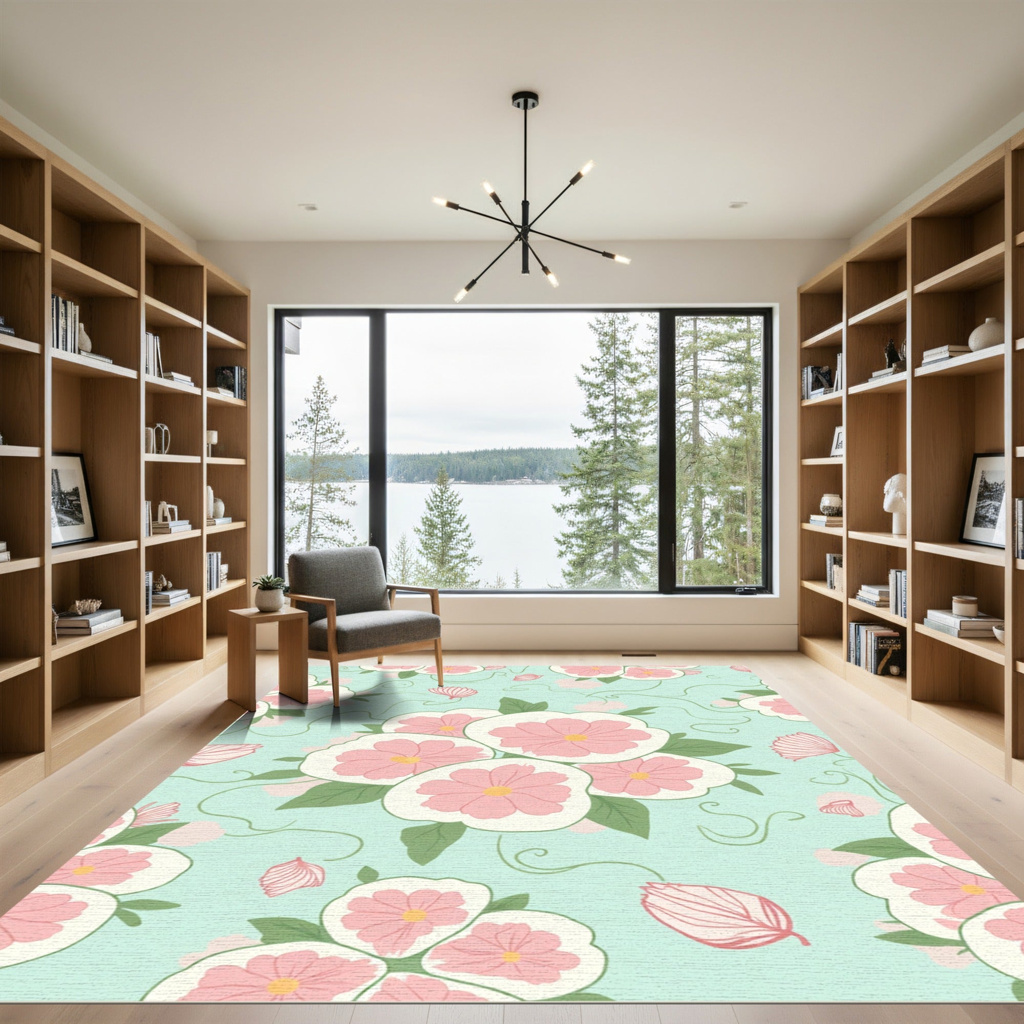 Sweet Pink Blossom Cluster Rug