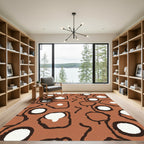 Terracotta and White Organic Spots Rug