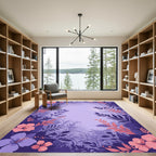 Purple Coral Floral Forest Canopy Rug