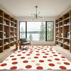 Crimson Tawny Polka Dot Splash Rug
