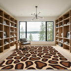 Brown Beige Animal Spots Rug