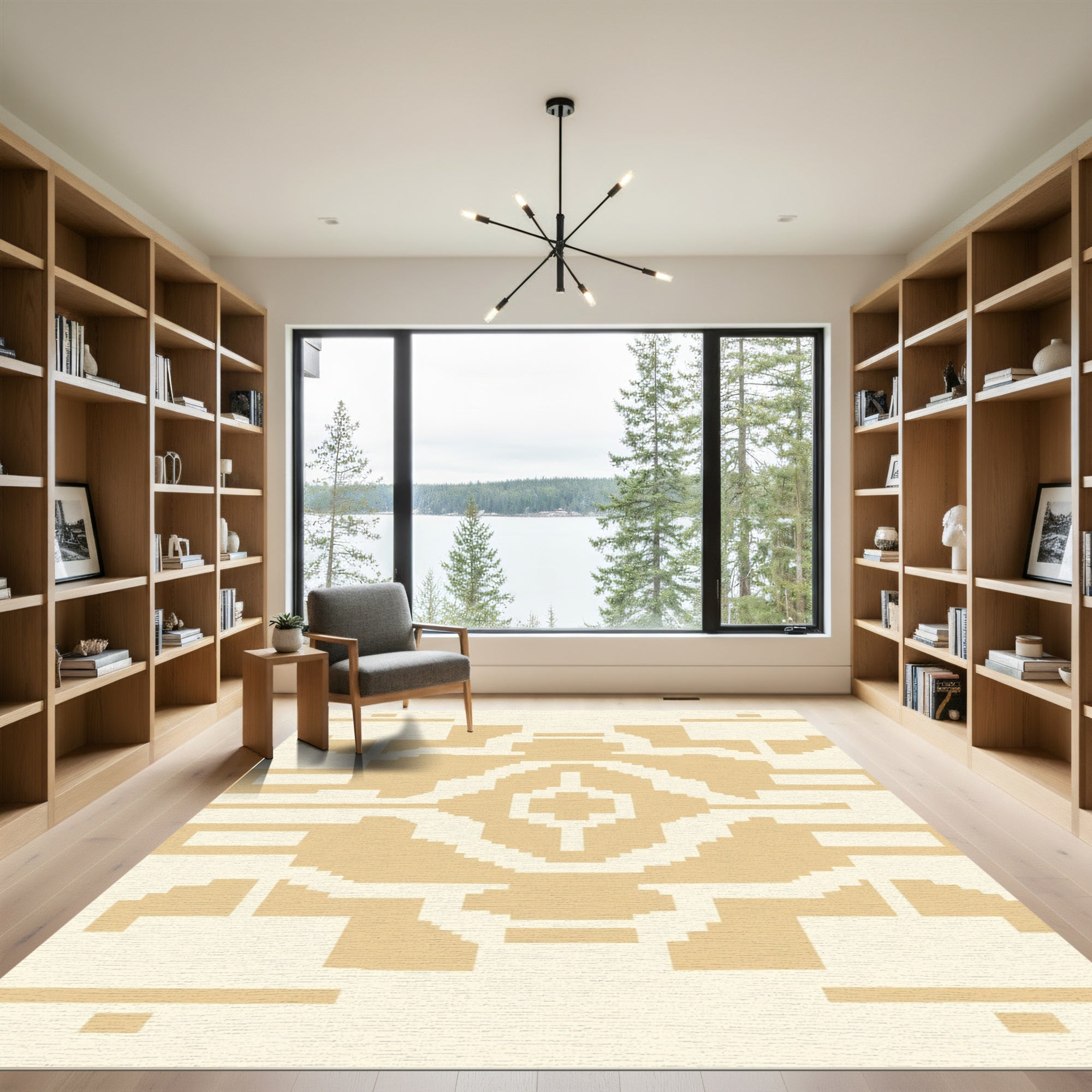 Sandy Beige Geometric Archway Rug