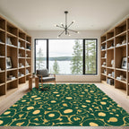 Emerald Gold Amorphous Circles Rug