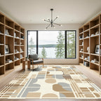 Modern Earthy Abstract Geometric Collage Rug