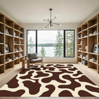 Brown Cream Mottle Organic Flow Rug