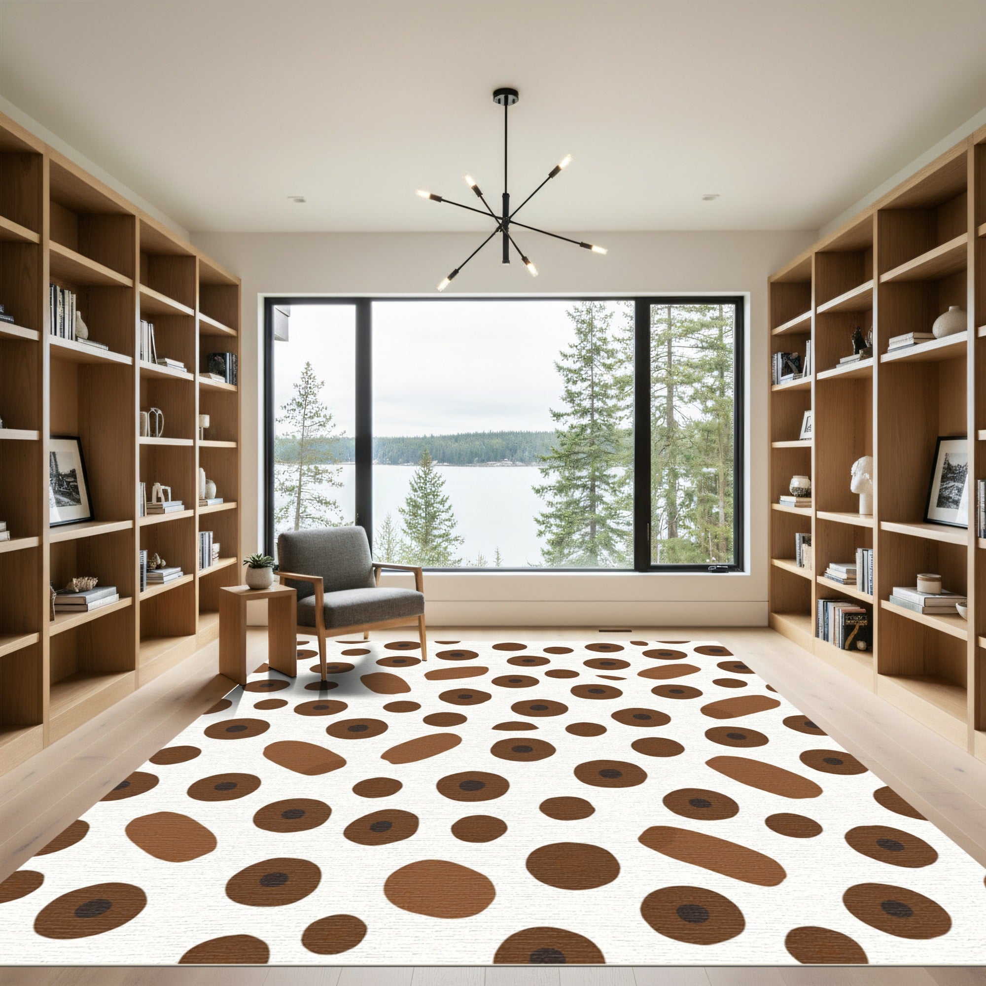 Brown Circles and Ovals Scatter Rug