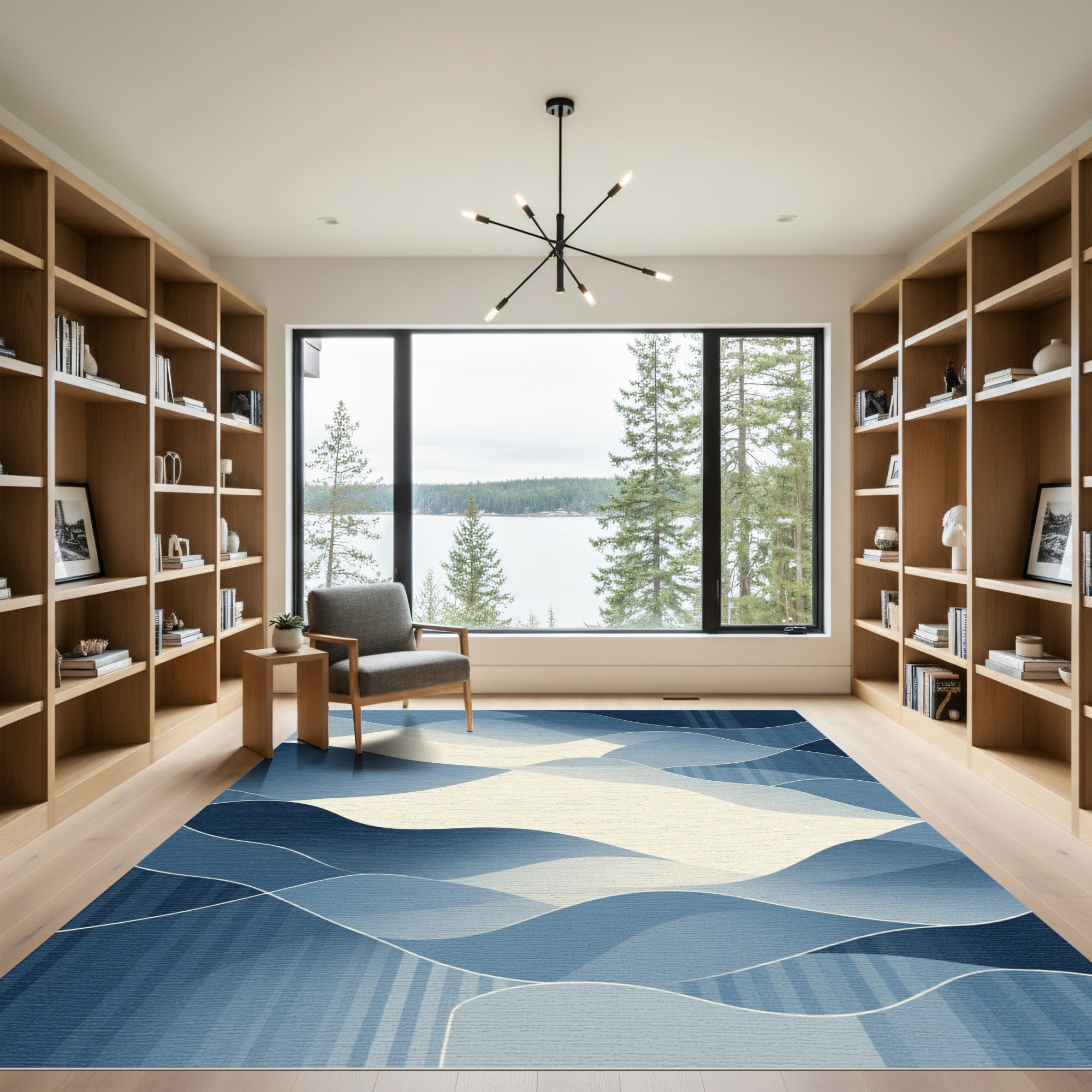 Oceanic Serenity Calm Curves Rug