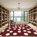 Crimson Cream Polka Dot Scatter Rug