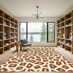 Brown Cream Organic Shapes Rug