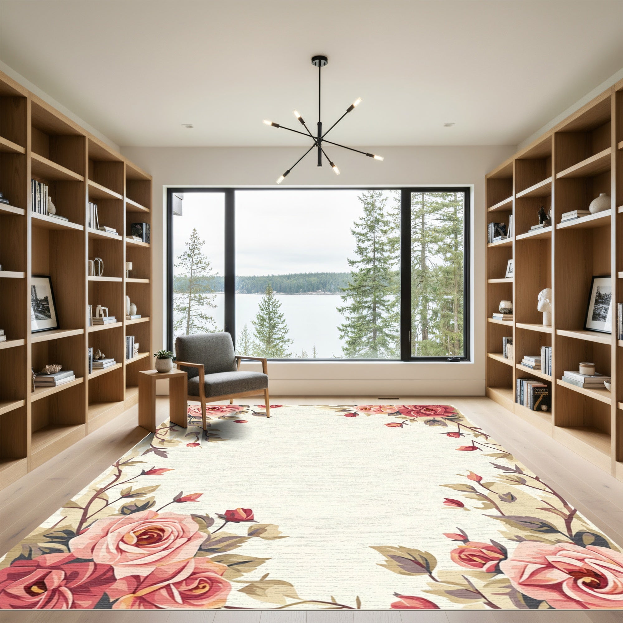 Vintage Rose Garden Corner Accent Rug