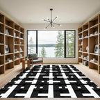 Monochromatic Geometric Weave Statement Rug