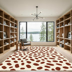 Brown Brushstroke Spot Arrangement Rug