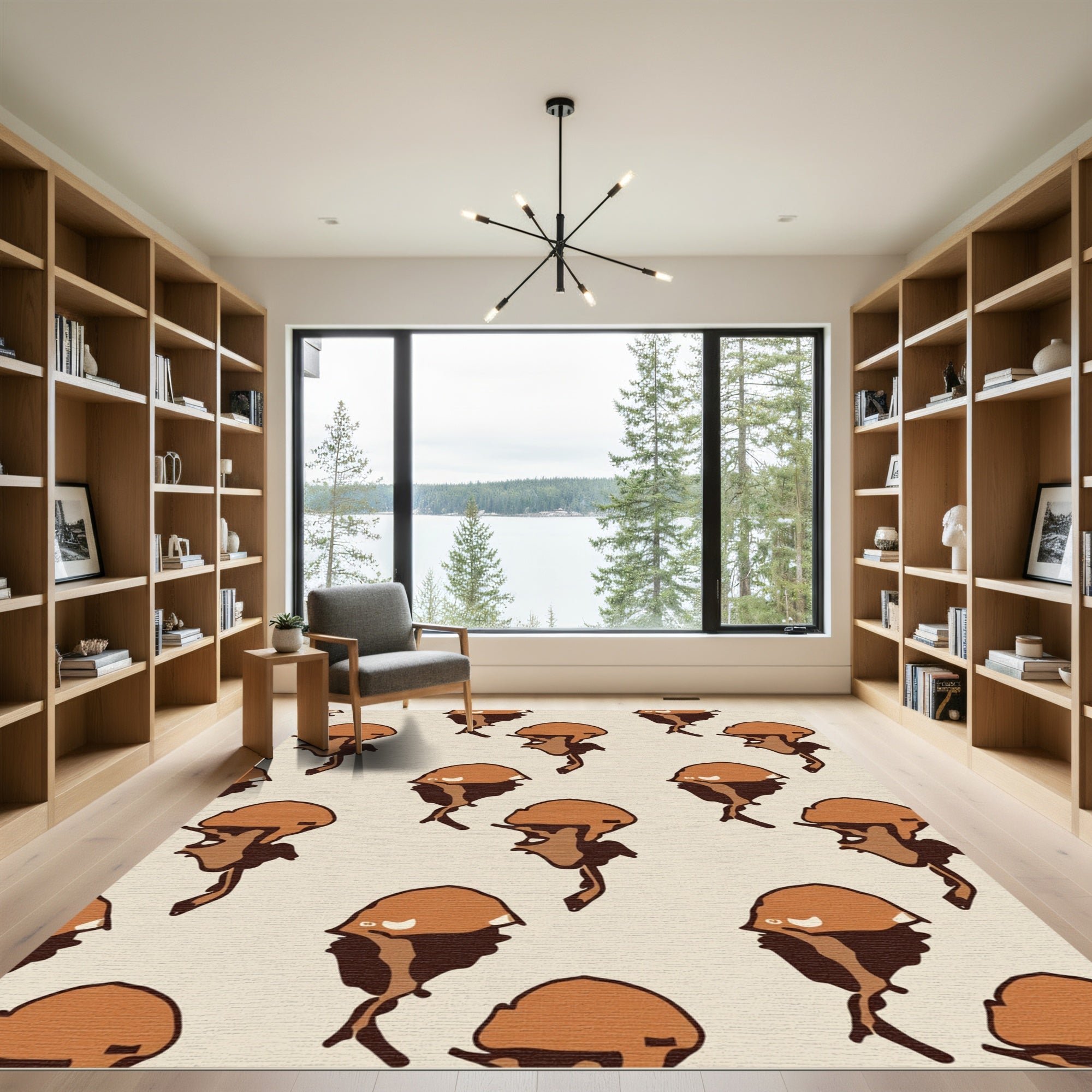 Brown Sepia Profile Repeat Rug