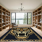 Magnificent Tiger Face Golden Border Rug