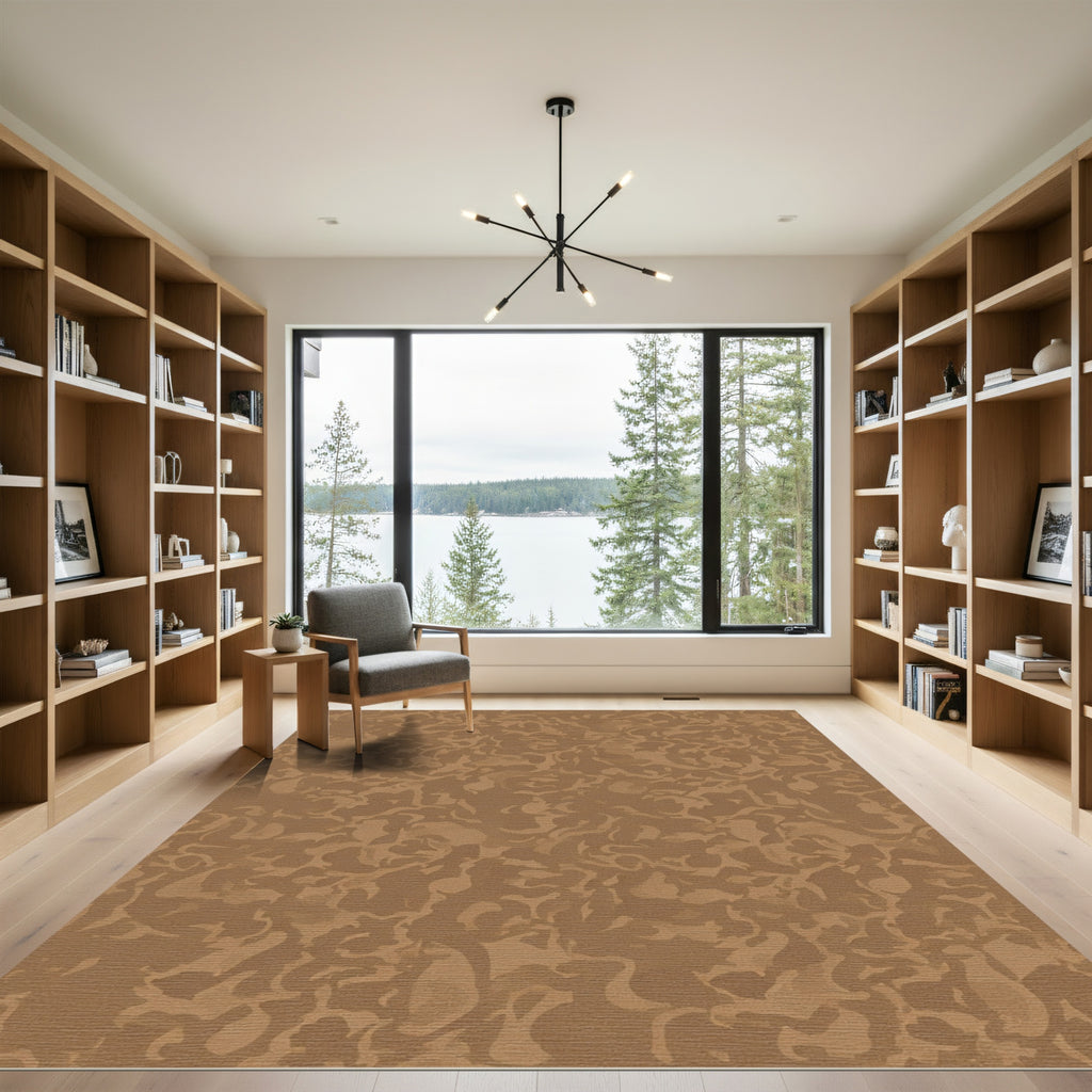 Earthy Suede Abstract Swirls Rug