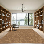 Earthy Suede Abstract Swirls Rug