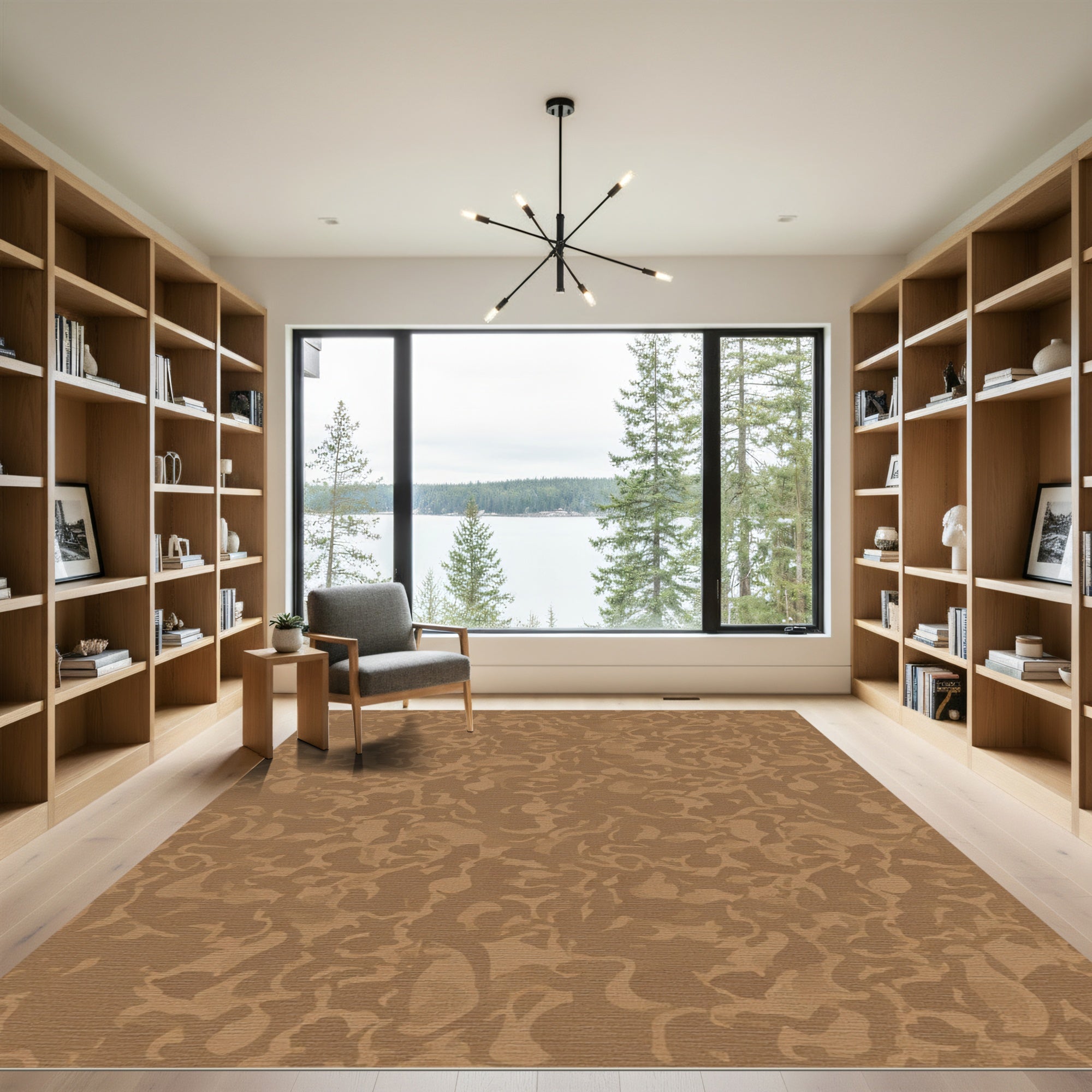 Earthy Suede Abstract Swirls Rug
